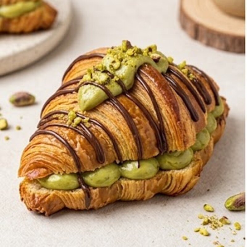 Croissant de pistacho con chocolate