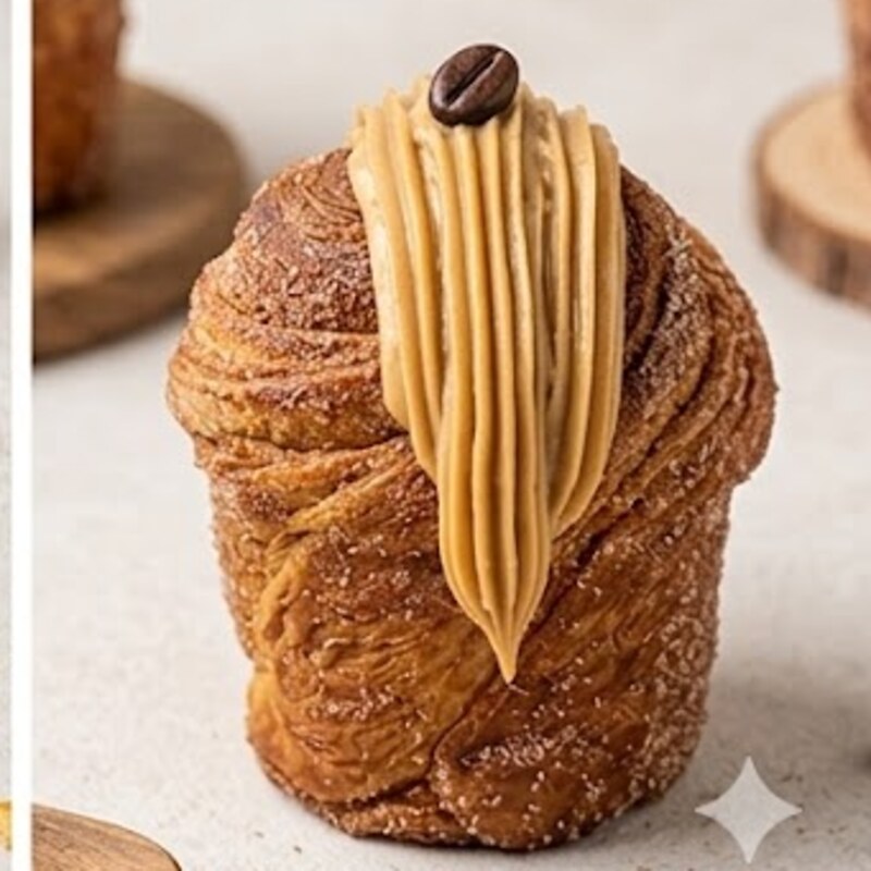 Cruffin de café con crema de moka