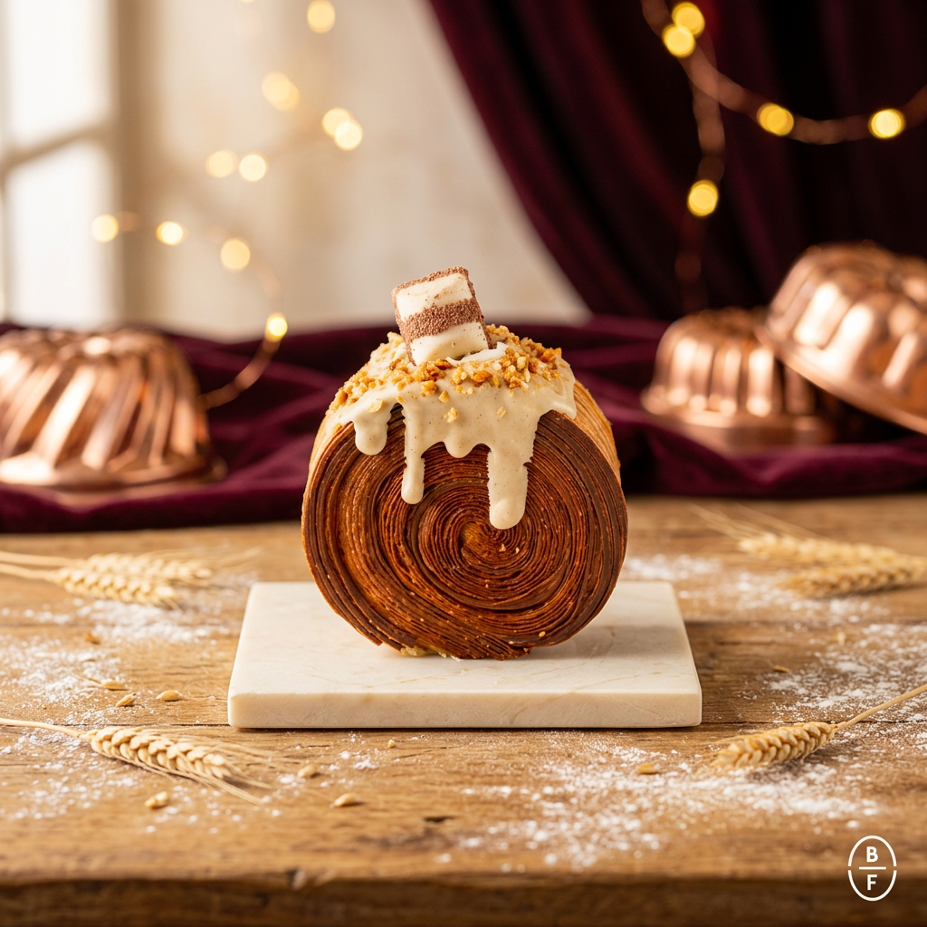 Cruffin hojaldrado con crema