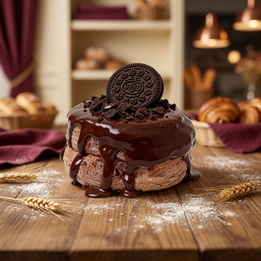 Postre de chocolate con cookies